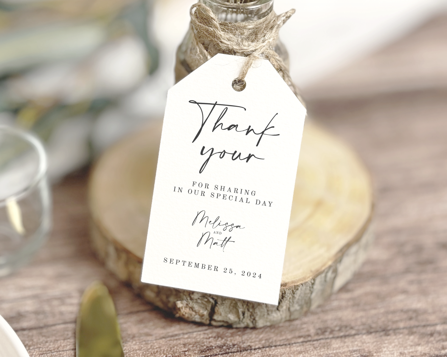 Download Printable Wedding Thank You Favor Tag PDF