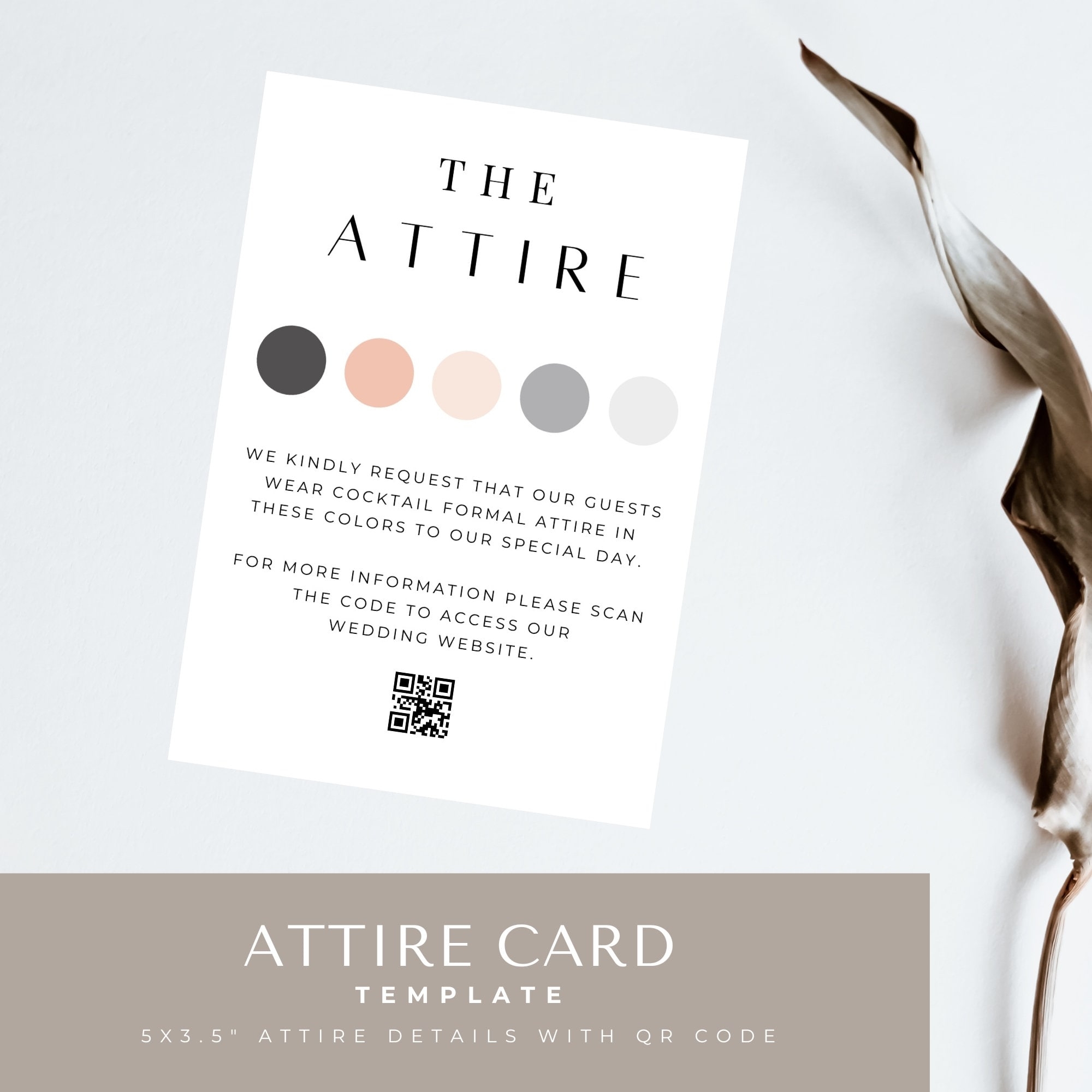 Dress Code In Invitation Details Card With Qr Code Wedding Guest 