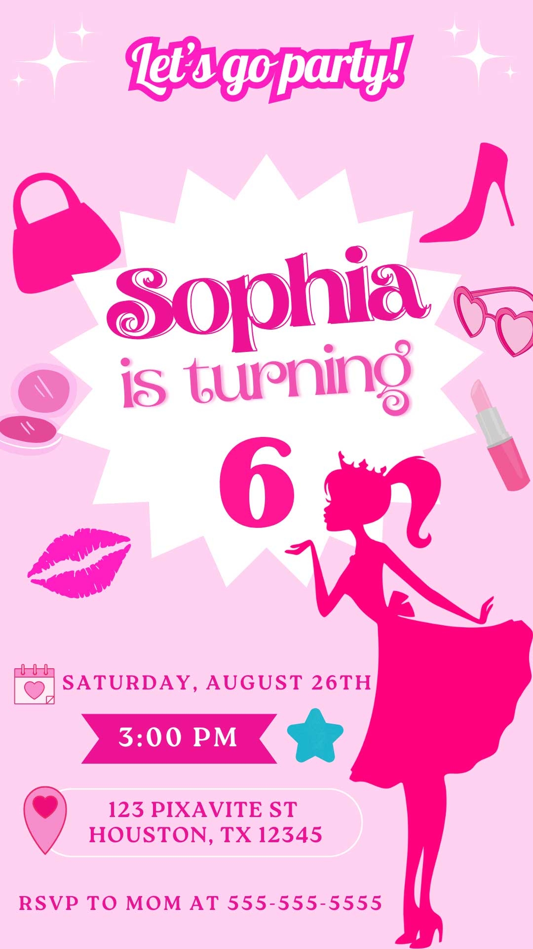 Editable Barbie Birthday Invite Template Lovely Invitation