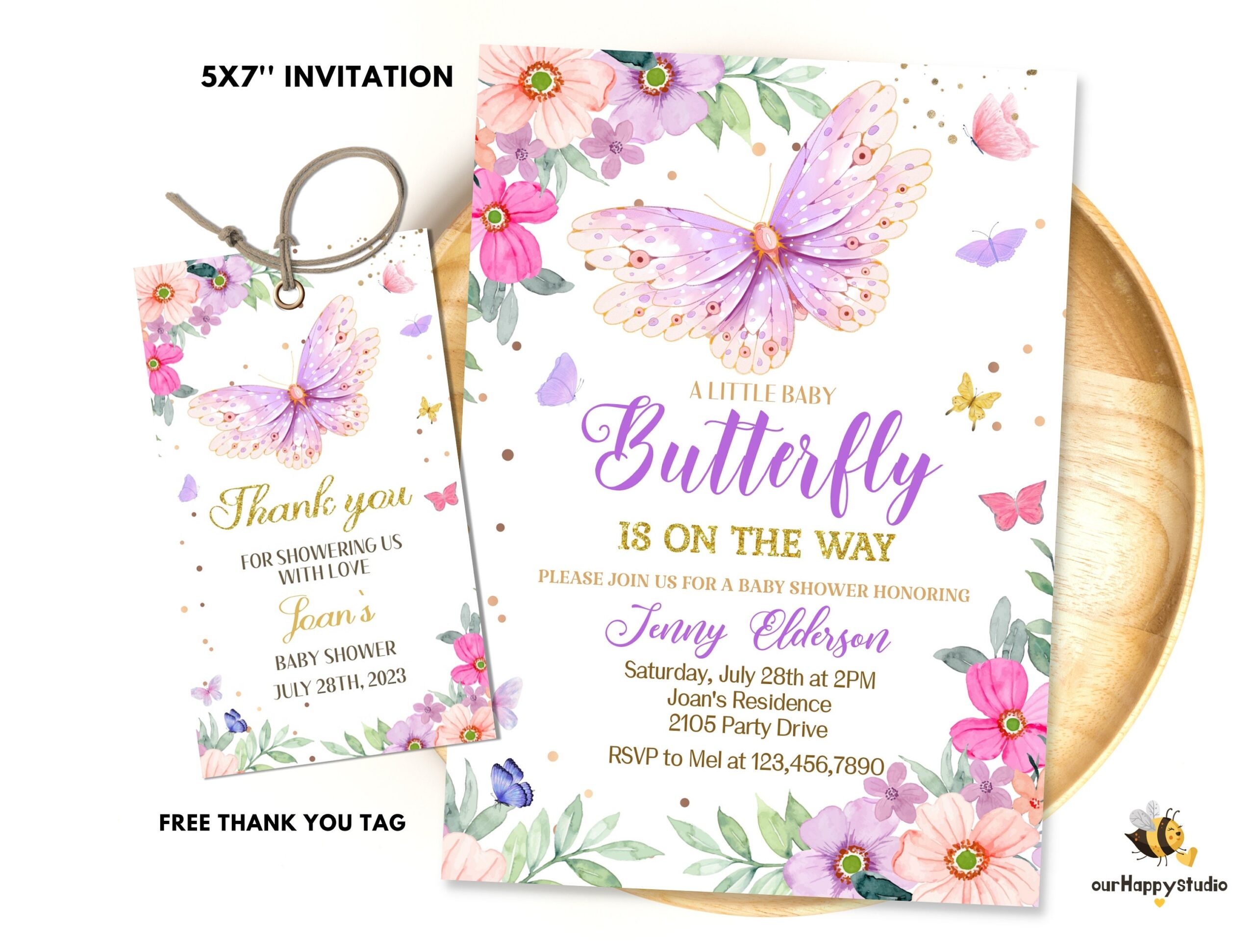 Editable Butterfly Baby Shower Invitation Printable Purple Butterfly Invitation Template Instant Download Girl Baby Shower Invitation 02 Etsy