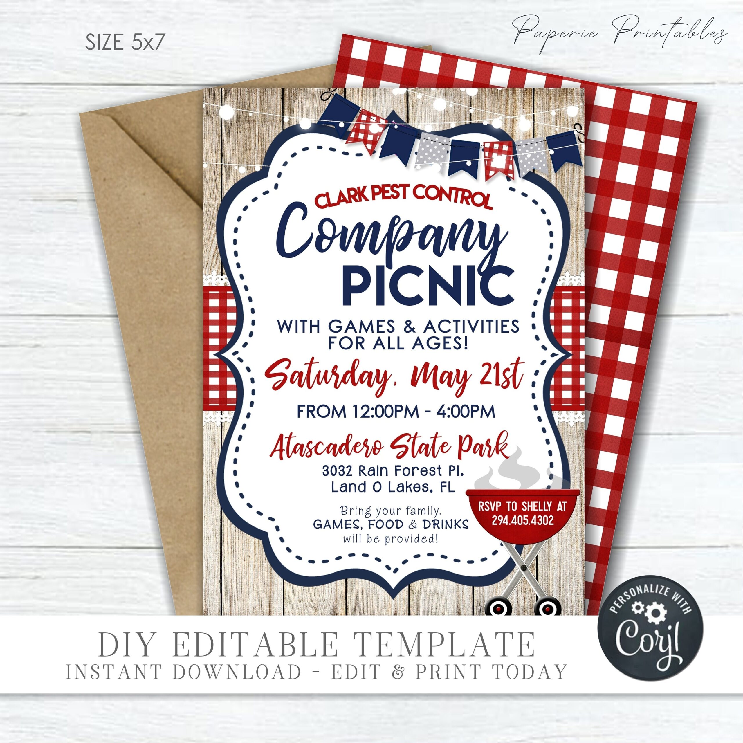 EDITABLE Company Picnic Invitation Client Appreciation Party Invitation Company Picnic Invitation Company Party DIY Corjl COP01 Etsy