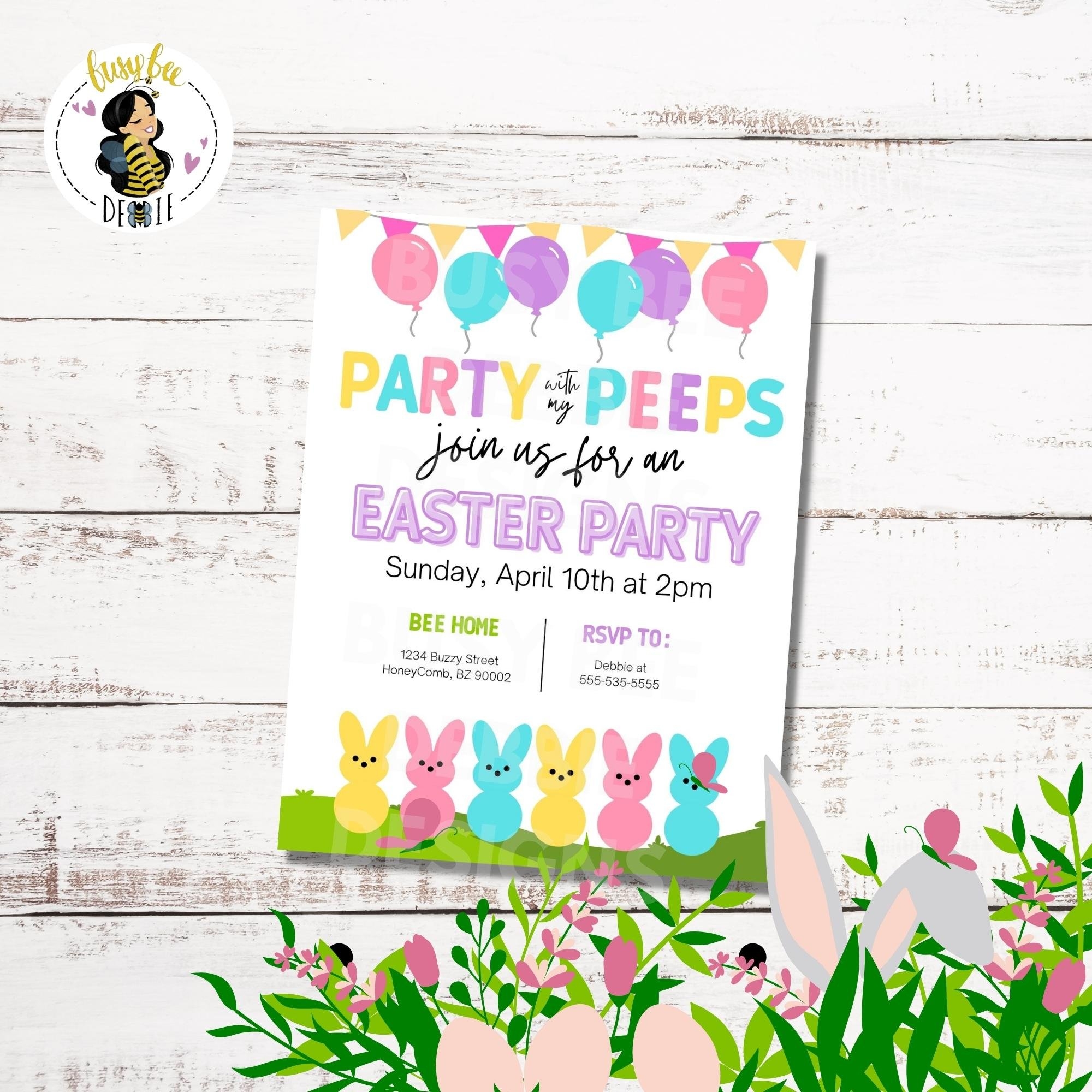 Editable Easter Party Invitation Easter Invite Party With My 
