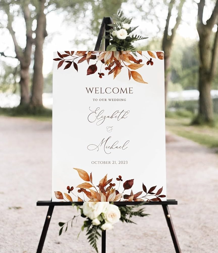 Editable Fall Wedding Welcome Sign Eucalyptus Welcome Sign Printable Autumn Wedding Decoration Signs Custom Wedding Shower Sign Wedding Reception 
