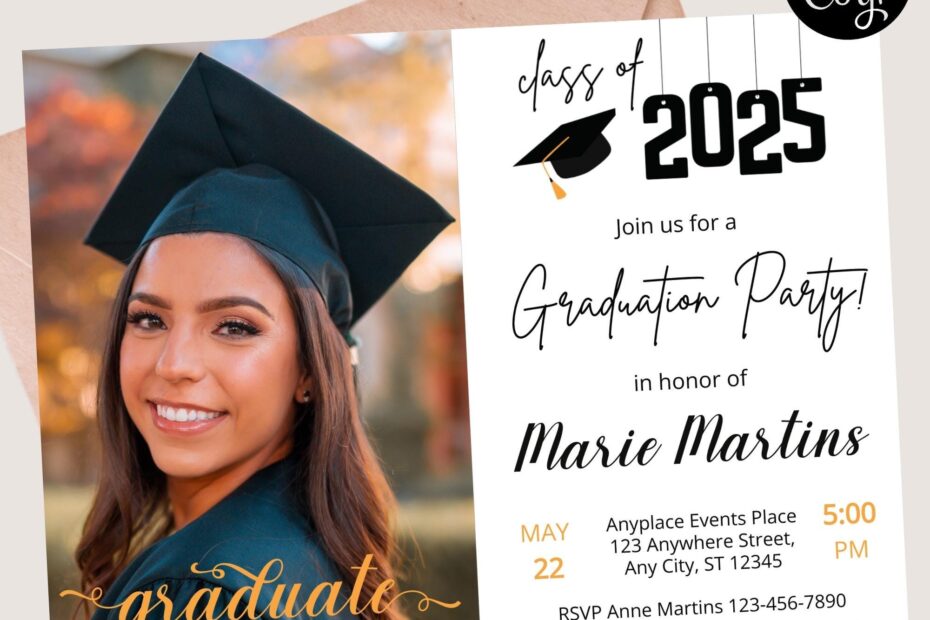 Editable Graduation Party Invitation Template With Photos For