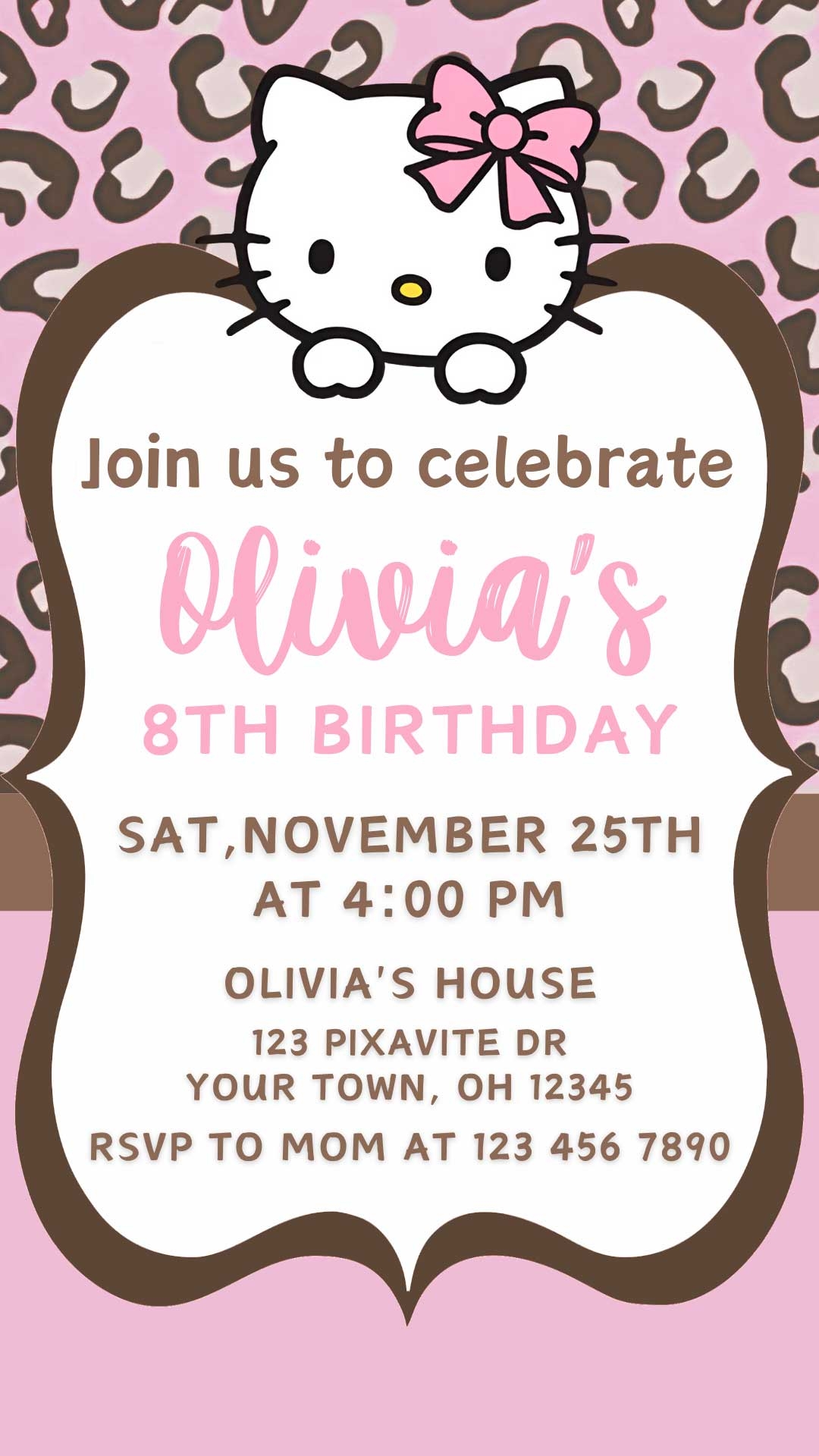 Editable Hello Kitty Birthday Invite Template Beautiful Invitation