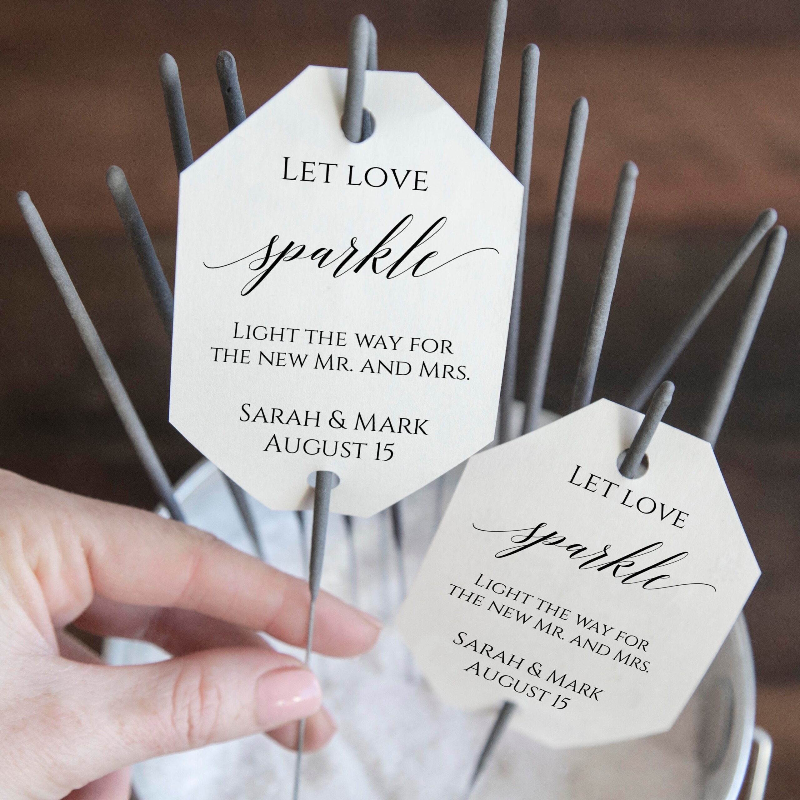 Editable Let Love Sparkle Tags Instant Download Sparkler Holder 