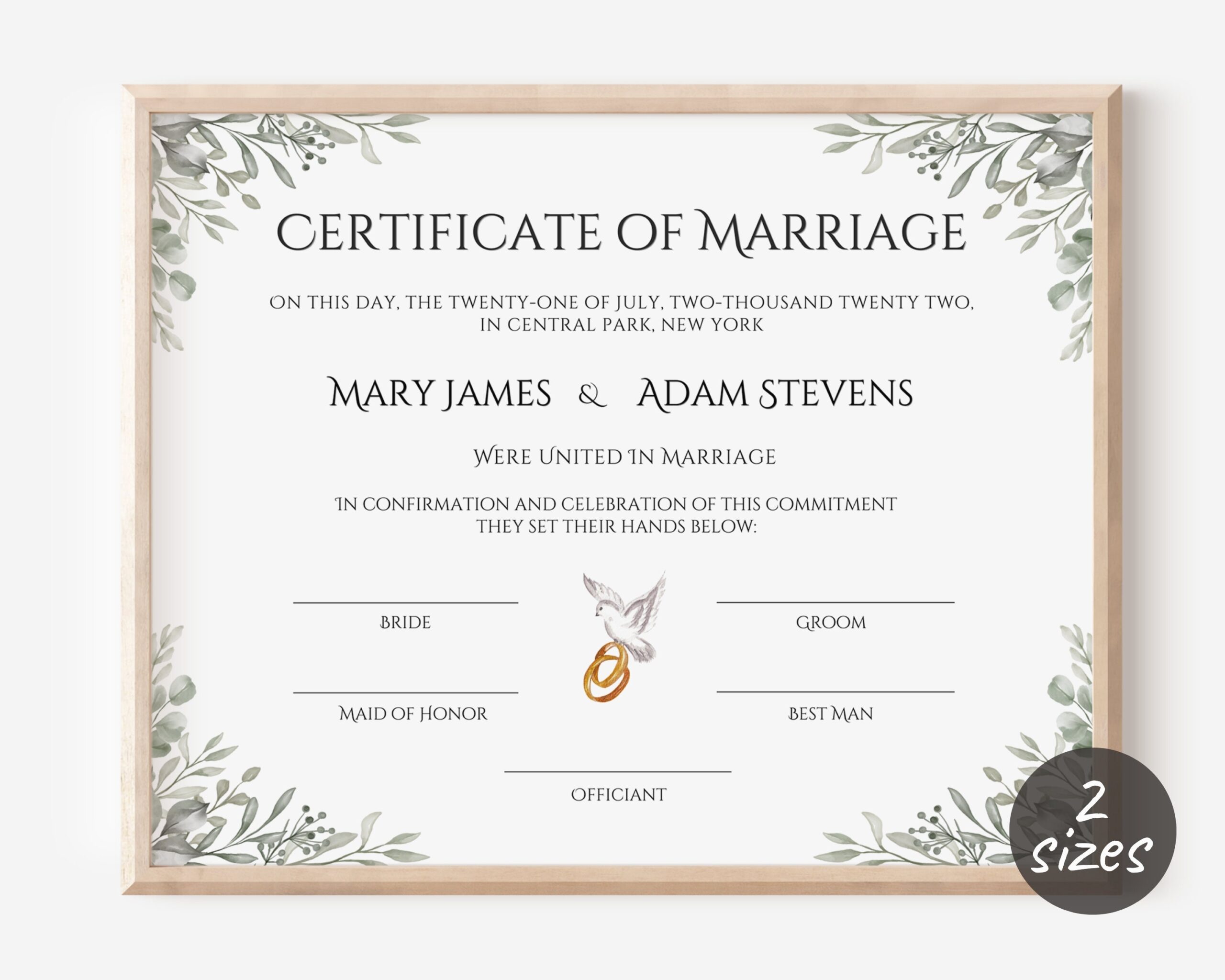 Editable Marriage Certificate Template Custom Certificate Of 