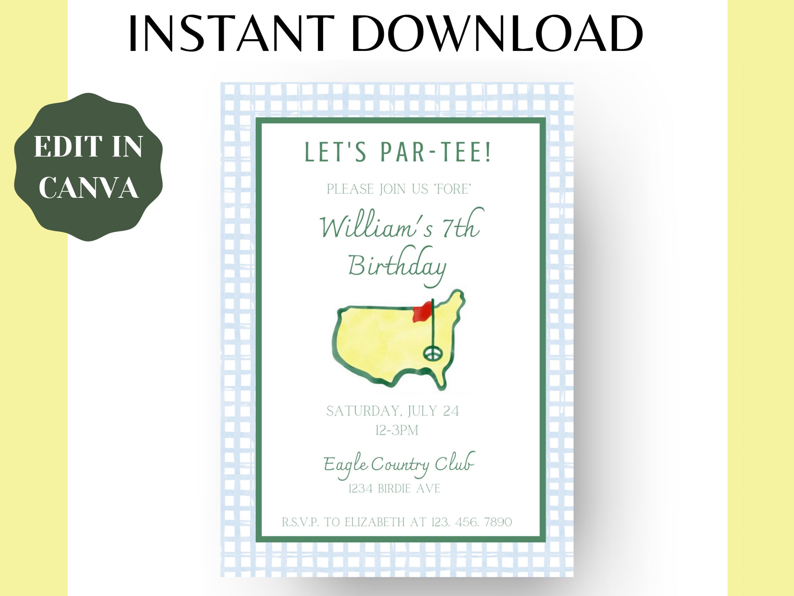 Editable Masters Party Birthday Invitation Template Digital 