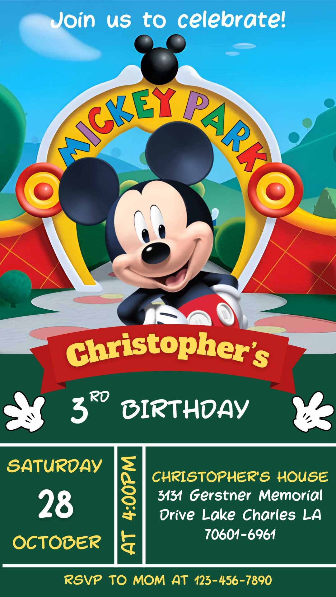 Editable Mickey Mouse Birthday Invitation Template Sweet Invite