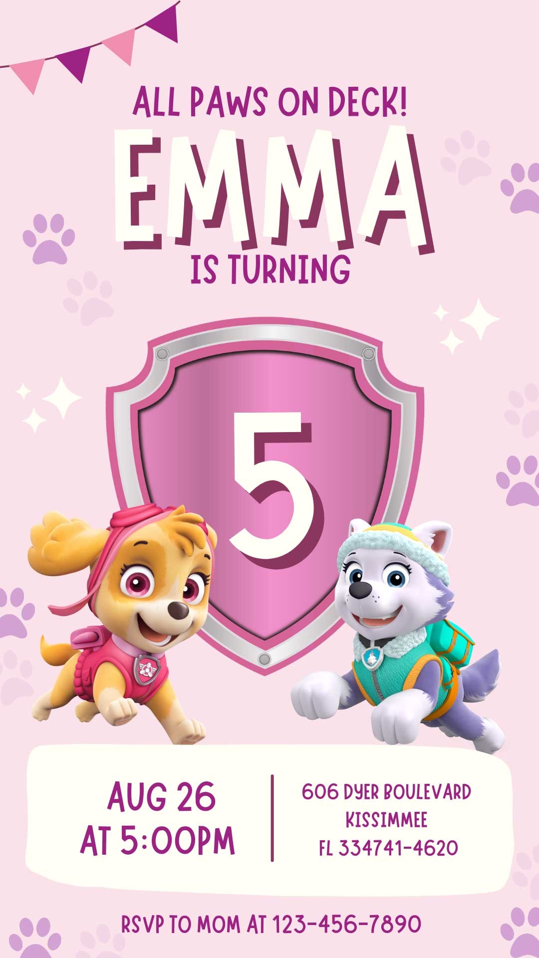 Editable Paw Patrol Birthday Invite Template Sweet Invitation