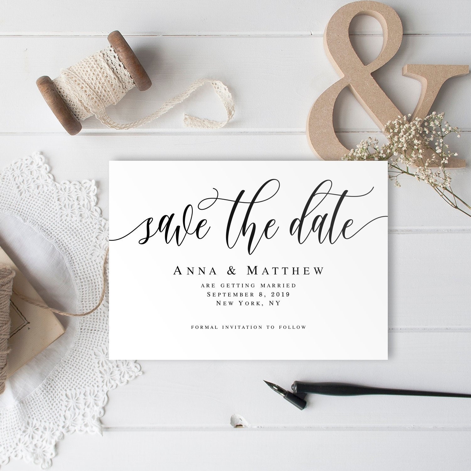 Editable Save Date Template PDF Digital Save The Date For Etsy