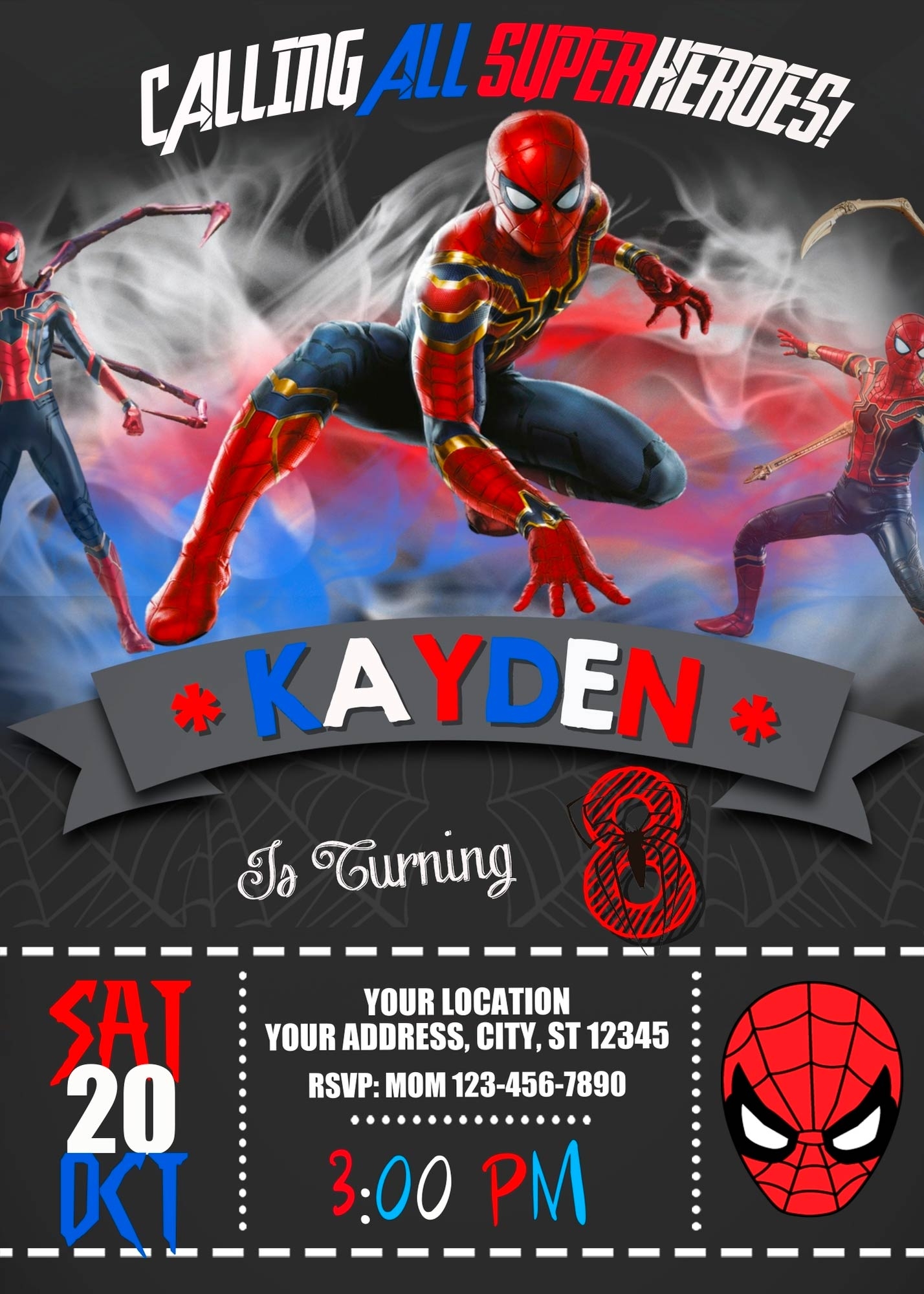 Editable Spiderman Birthday Invitation Template Oscarsitosroom