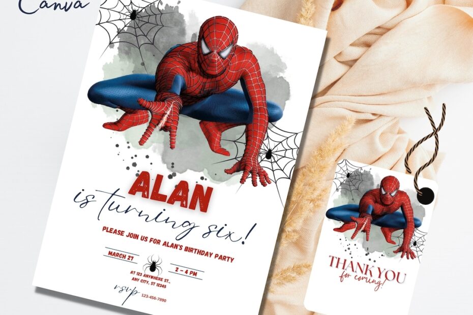 Editable Spiderman Birthday Invitation Template Printable Birthday Party Invitation Digital Kids Party Invite Template Spiderman Card Etsy