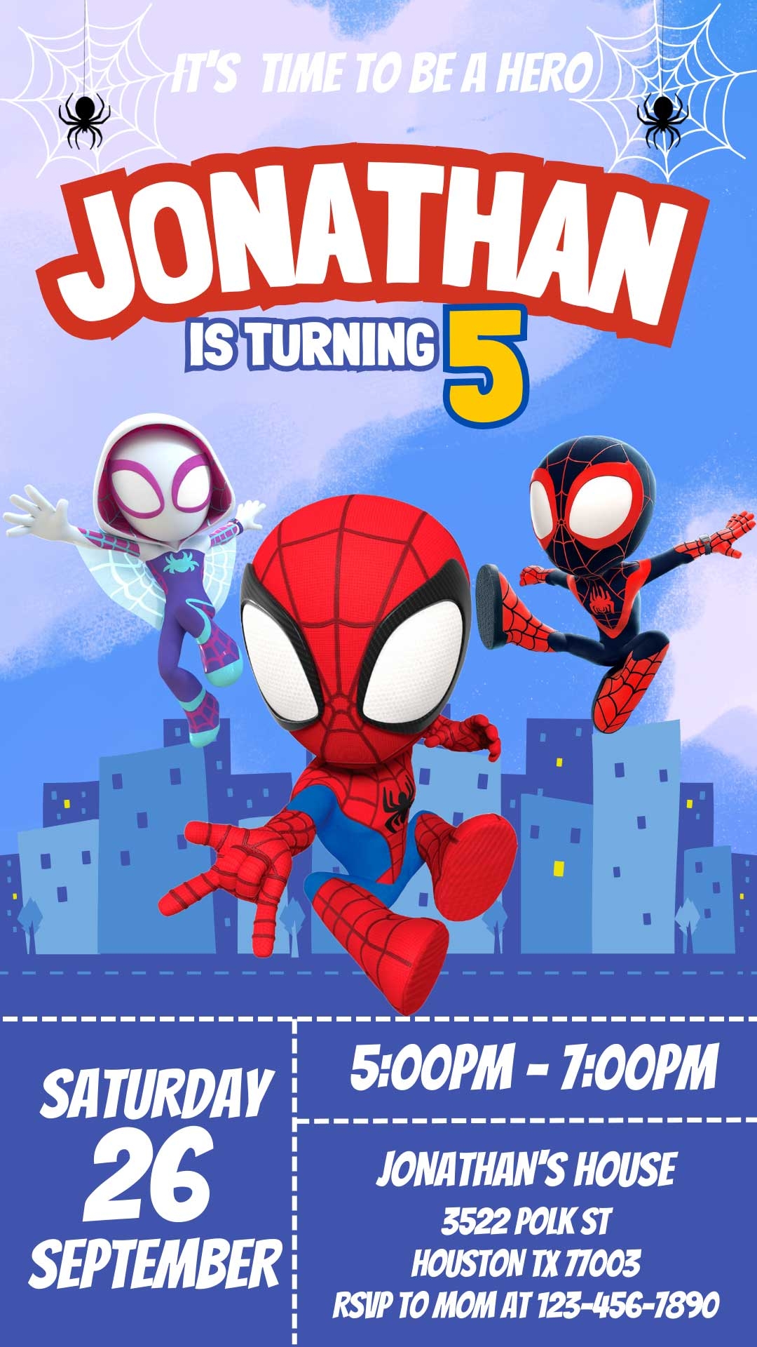 Editable Spidey And His Amazing Friends Birthday Invitation Template Awesome Invite