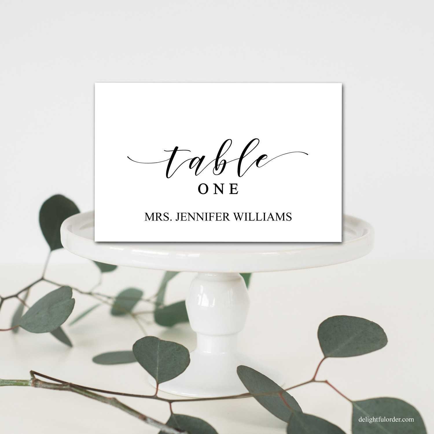 Editable Wedding Table Place Cards Tent Fold Table Setting Name Cards 