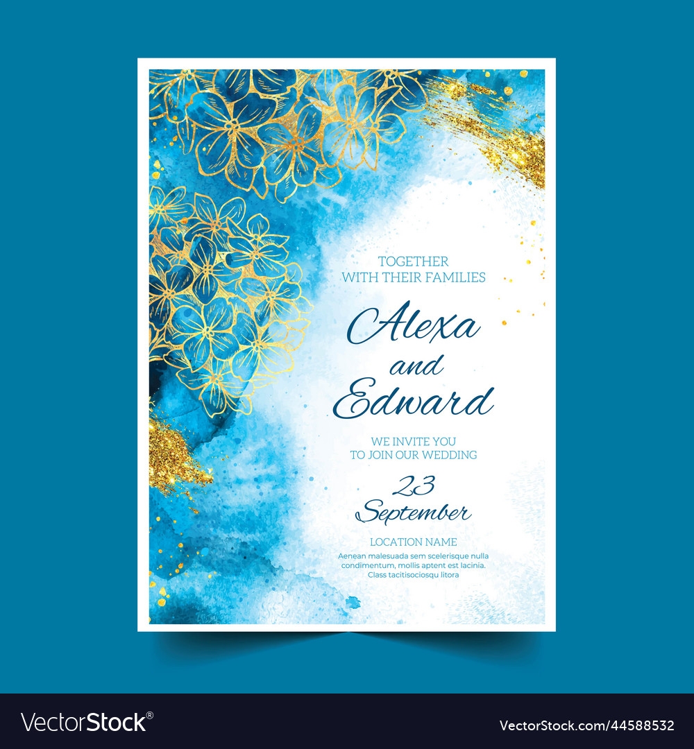 Elegant Detailed Wedding Invitation Template Vector Image