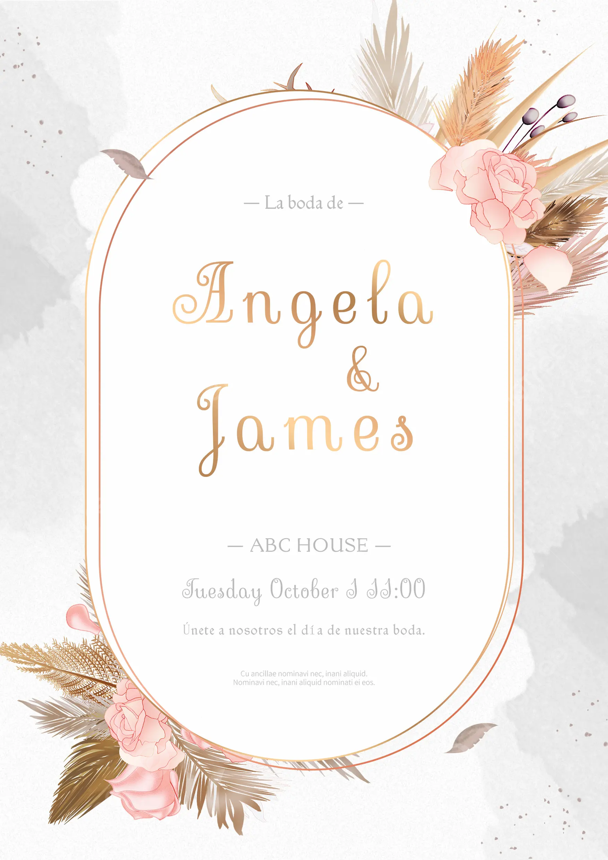 Elegant Floral Border Wedding Invitation Template Download On Pngtree