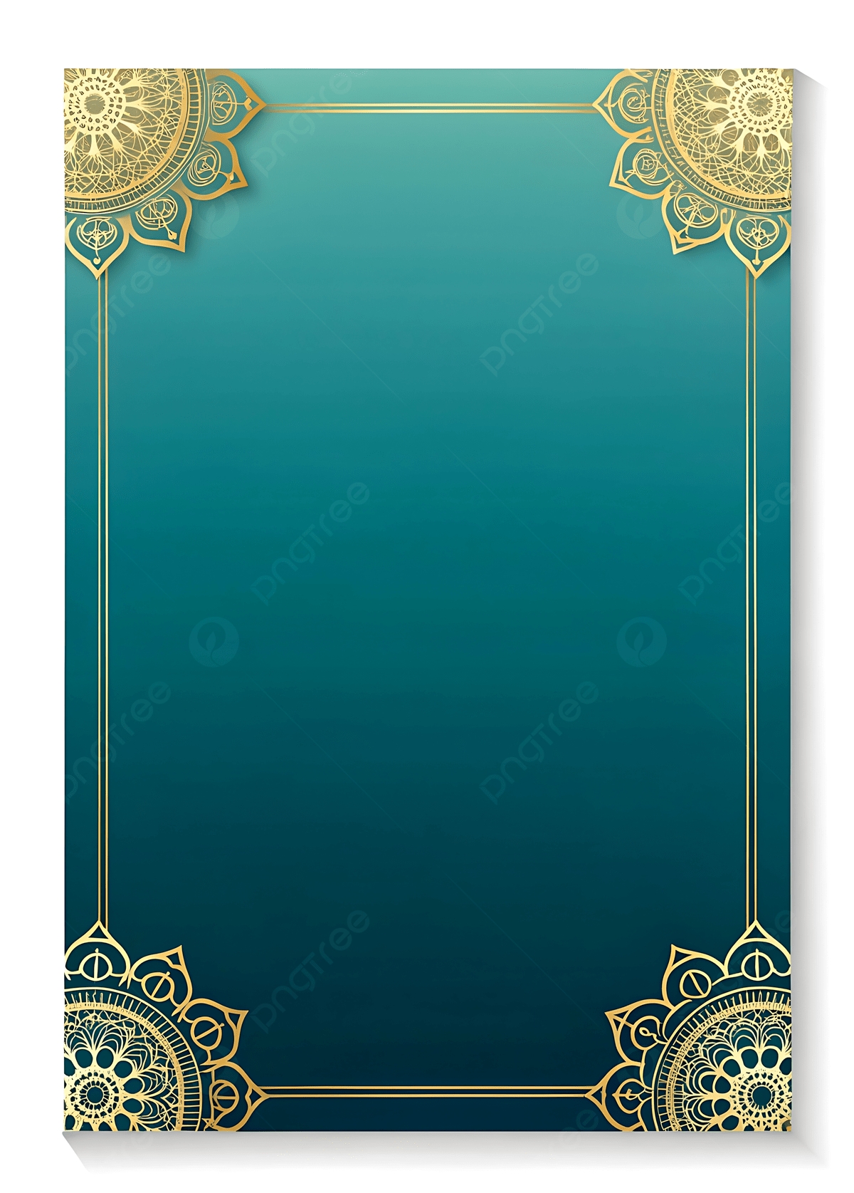 Elegant Mandala Border Invitation Template With Teal Gradient Background Wallpaper Image For Free Download Pngtree