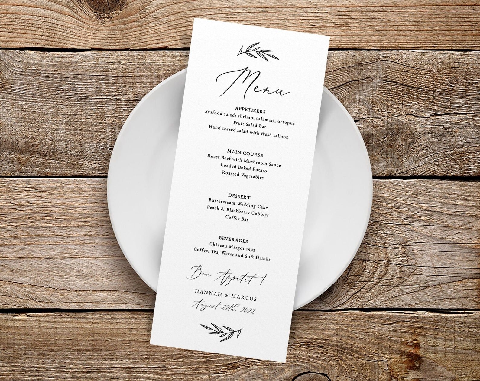 Elegant Wedding Menu Card Printable Wedding Menu Template Etsy Menu 