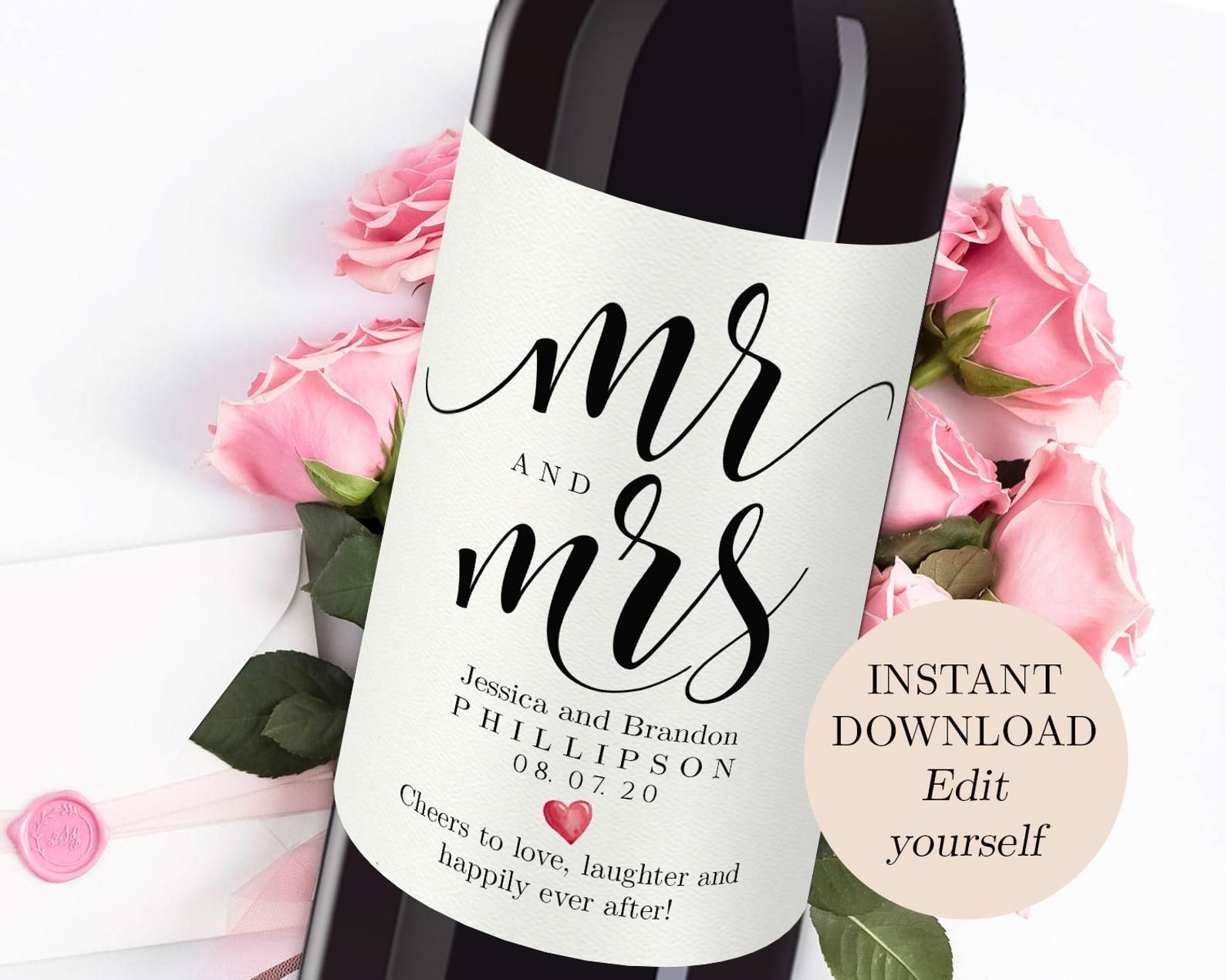 Engagement Wine Bottle Labels Wedding Bottle Labels Wedding Wine 