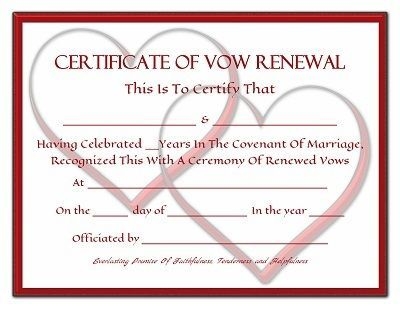 Everlasting Promises Vow Renewal Certificate Free Printable Wedding 