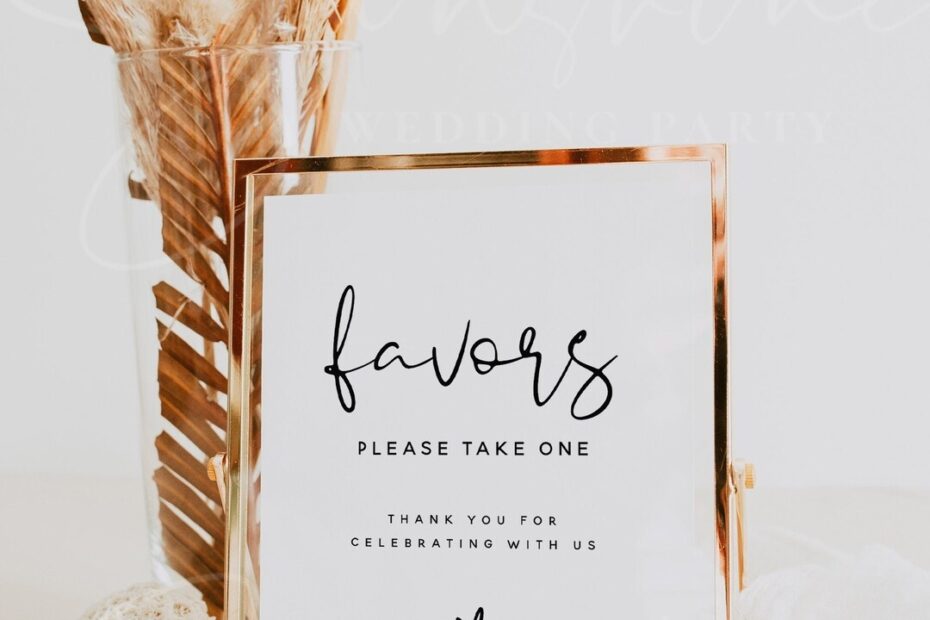 Favors Sign Template Wedding Minimalist Favors Signs Printable Favors Sign Template Wedding Favors Signs Instant Download Templett M8 Etsy