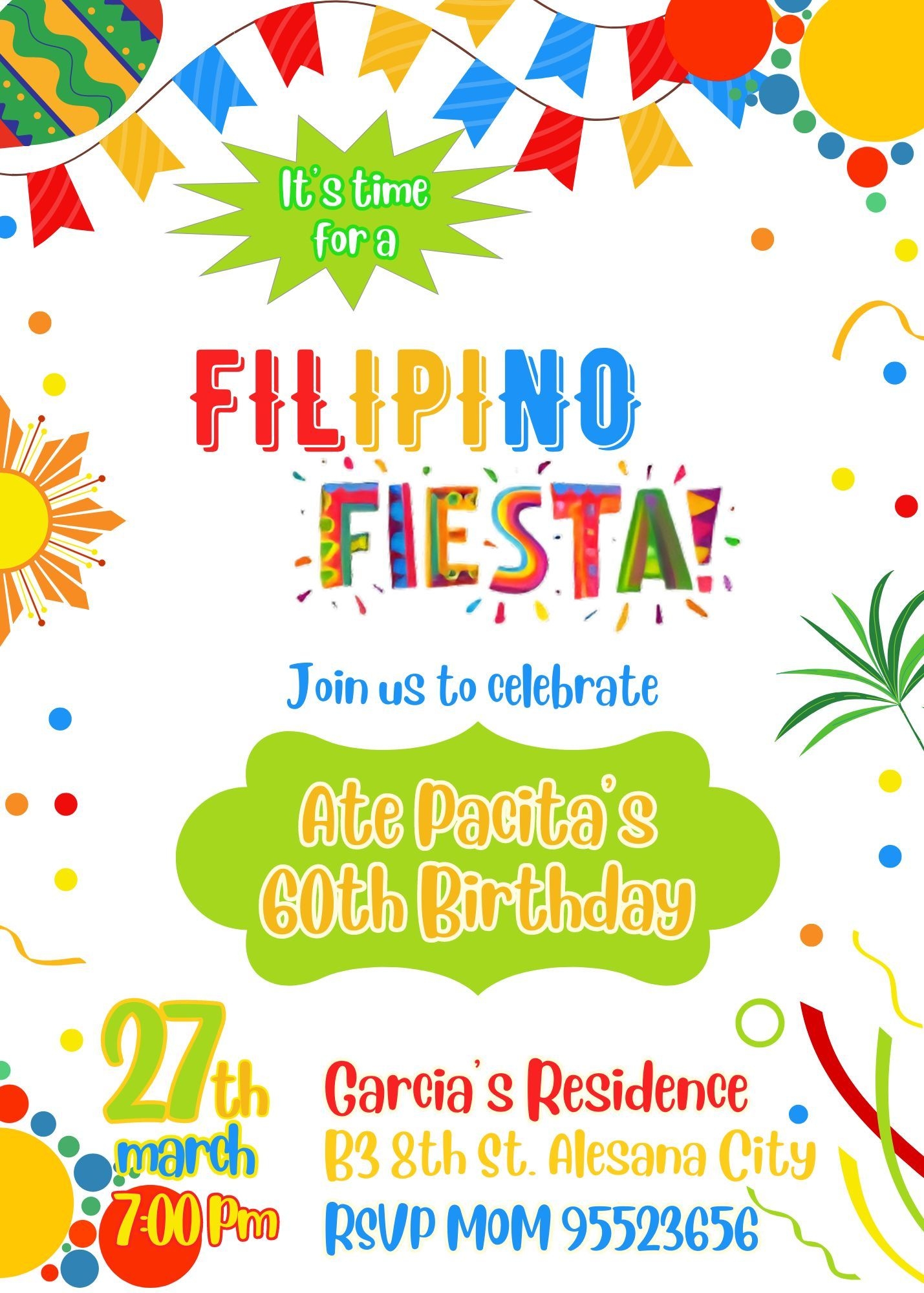 Filipino Fiesta Invitation Template For All Ages Filipino Fiesta Theme Birthday Invitation Template By Alesana Raket PH