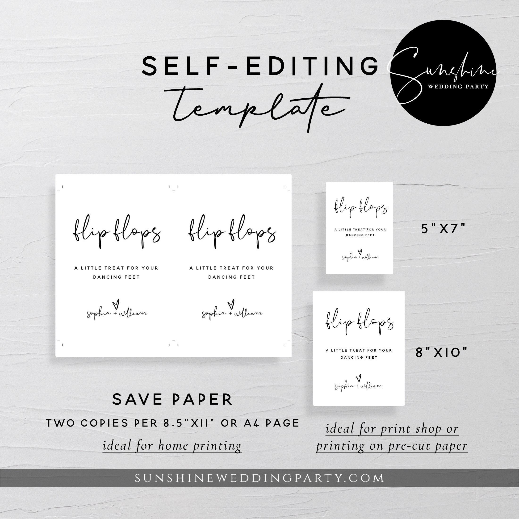 Flip Flops Sign Template Wedding Signs Printable Flip Flops 
