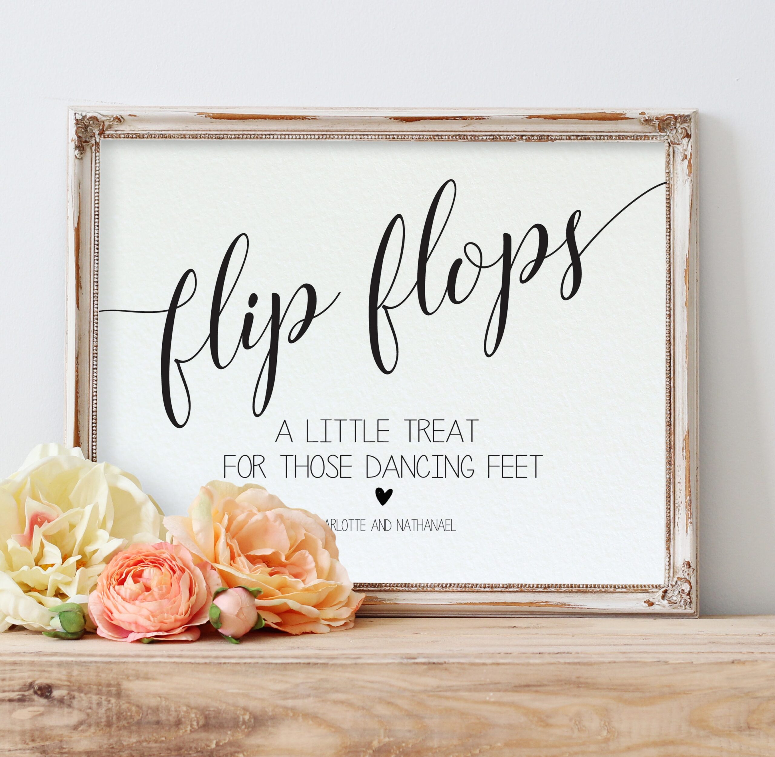 Flip Flops Wedding Sign Printable Wedding Sign Template Dancing 
