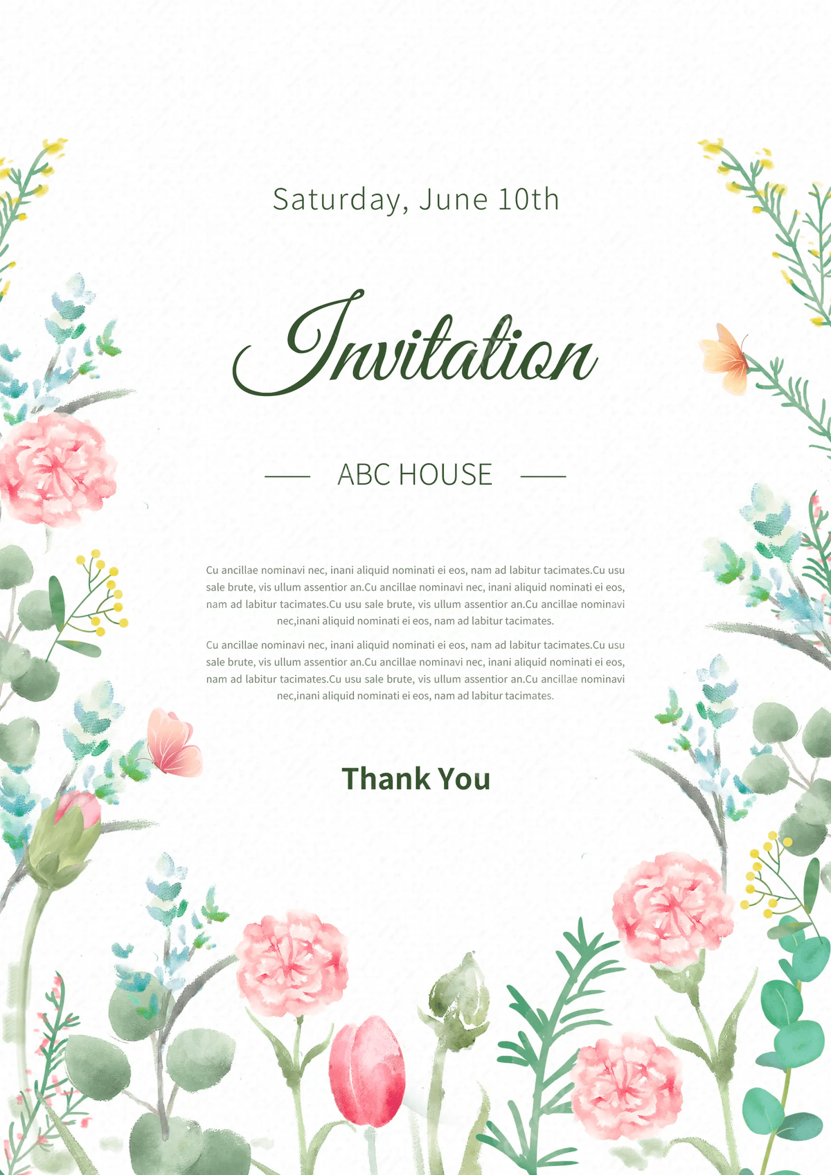 Floral Border Wedding Party Invitation Template Download On Pngtree