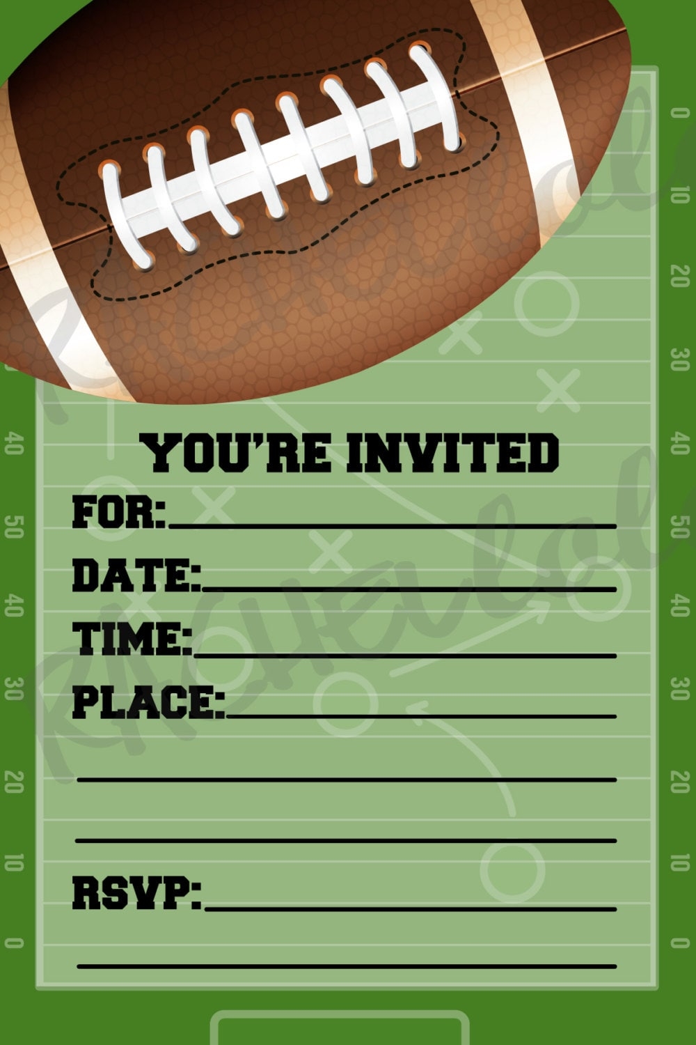 Football Birthday Party Invitation Printable Template Fill In Blank Instant Digital Download End Of Season Team Party Boy Watch Game Etsy