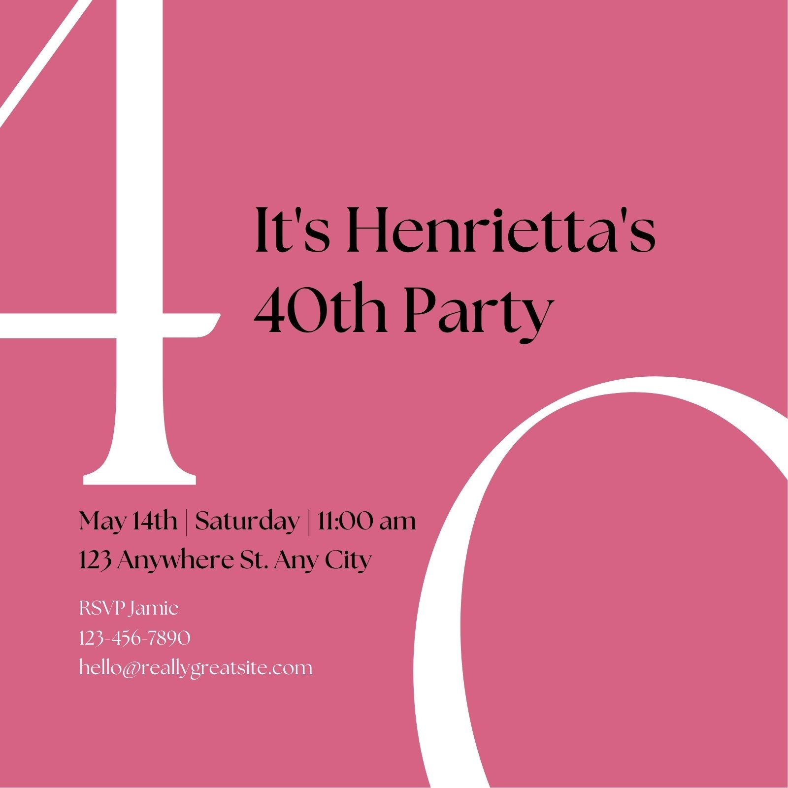 Free 40th Birthday Invitation Templates Canva