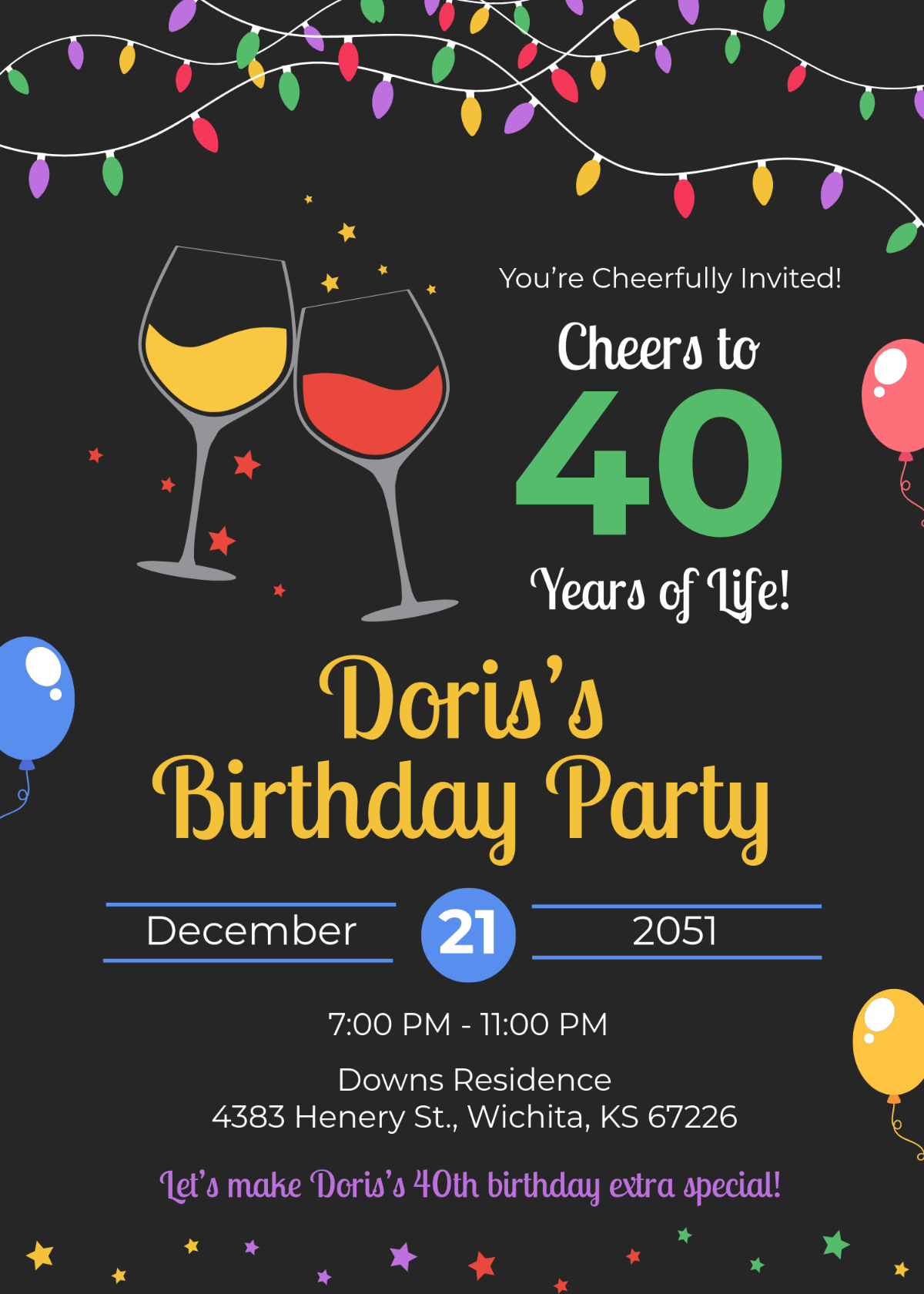 Free 40Th Birthday Invitation Templates Editable And Printable