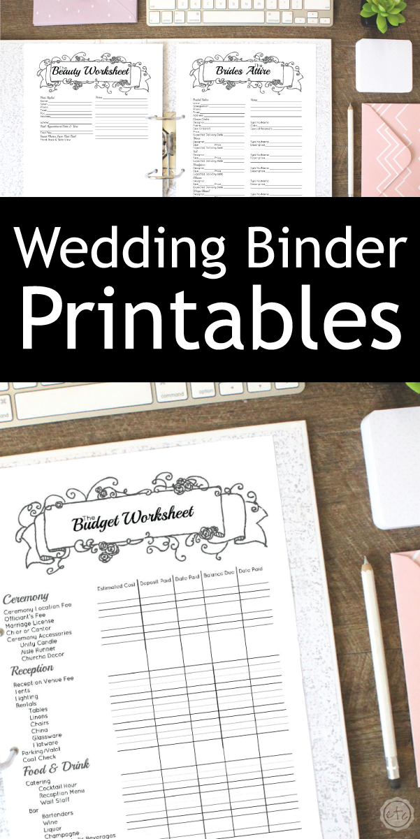 Free 42 Page Printable Wedding Binder Printable And Enjoyable Learning