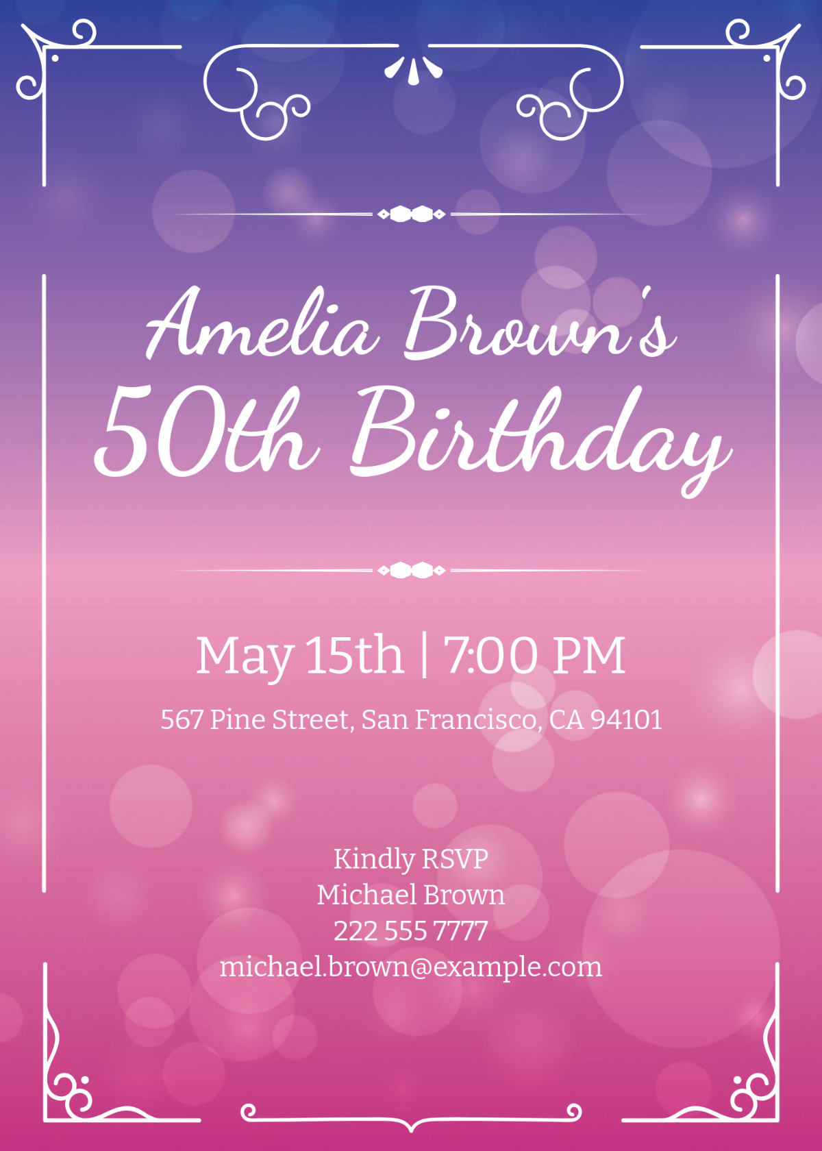 Free 50Th Birthday Invitation Templates Editable And Printable