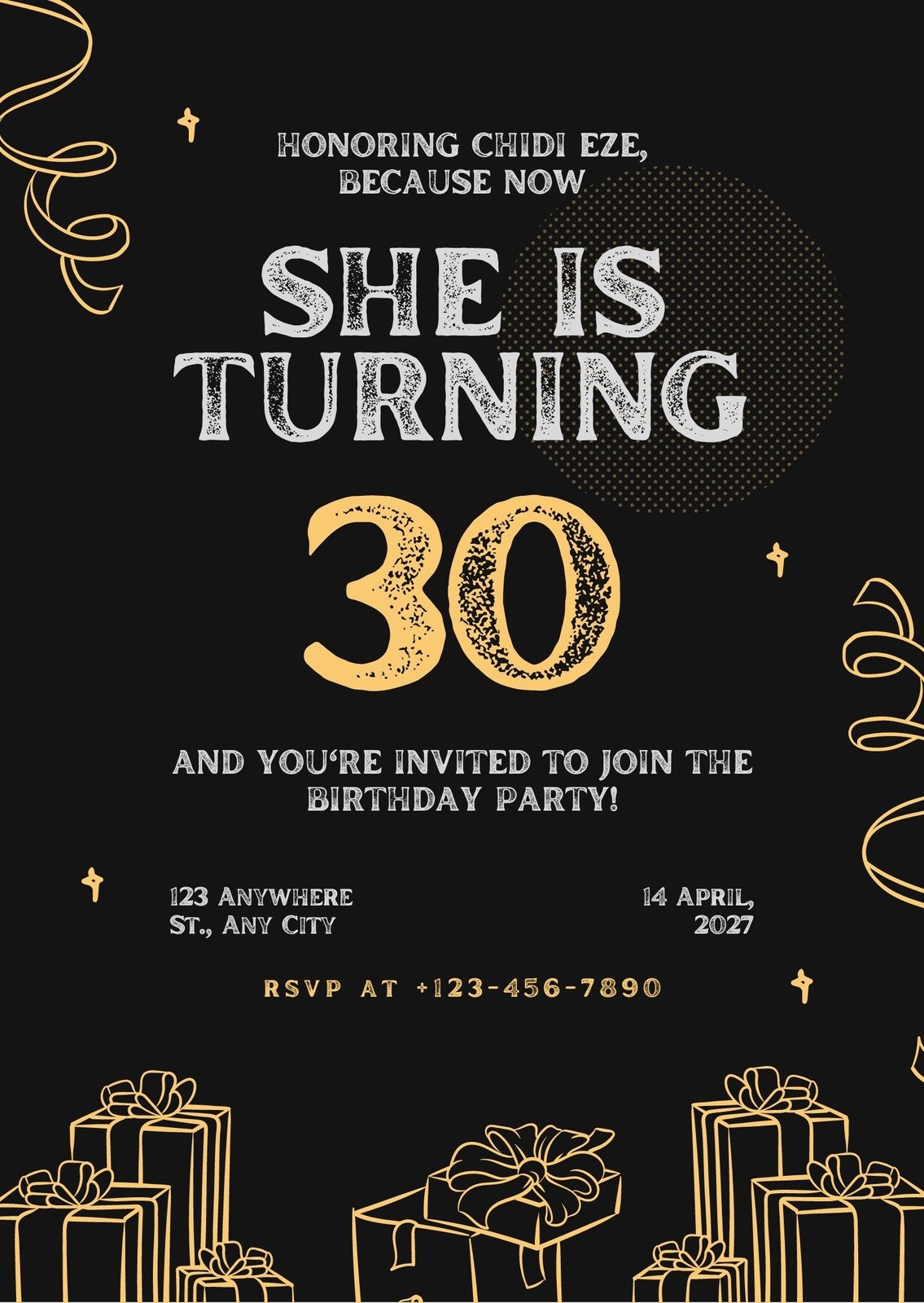 Free And Custom 30th Birthday Invitation Templates Canva
