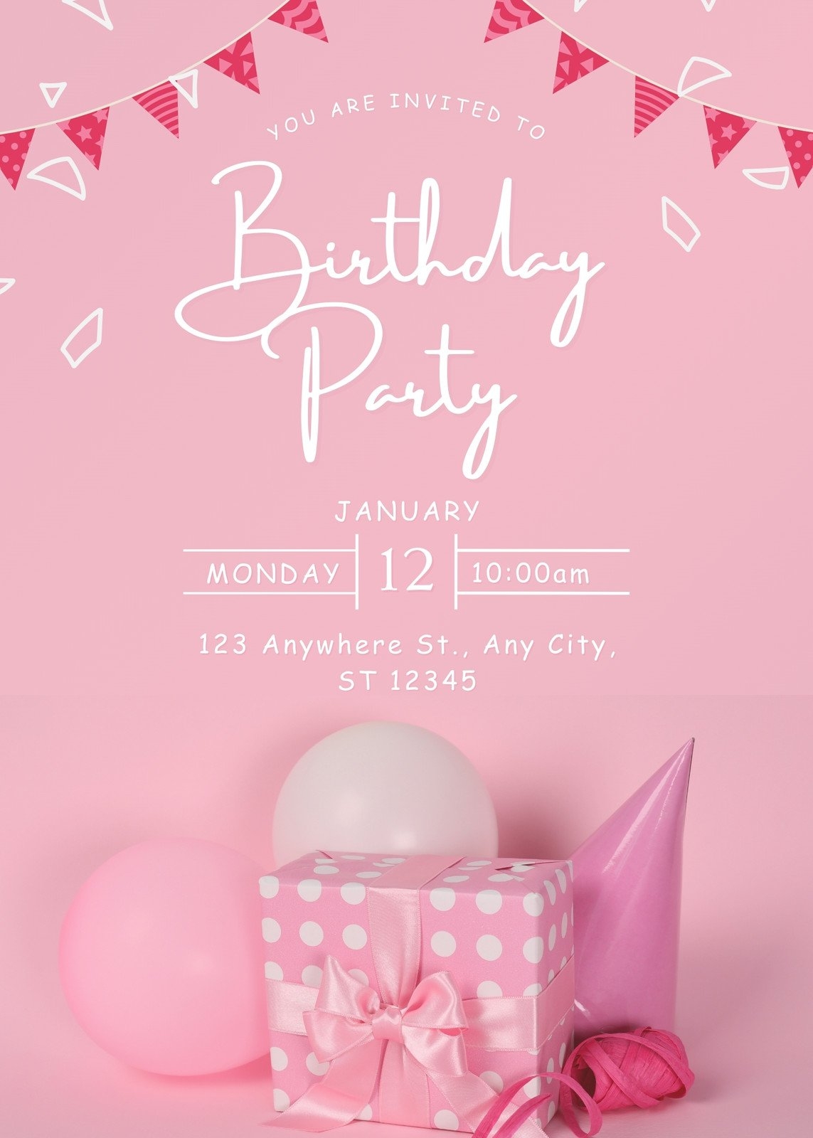 Free And Customizable Pink Party Templates Canva