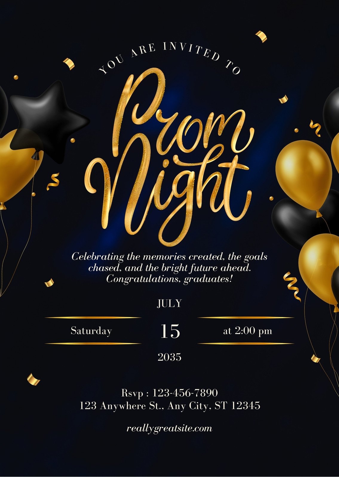 Free And Customizable Prom Templates