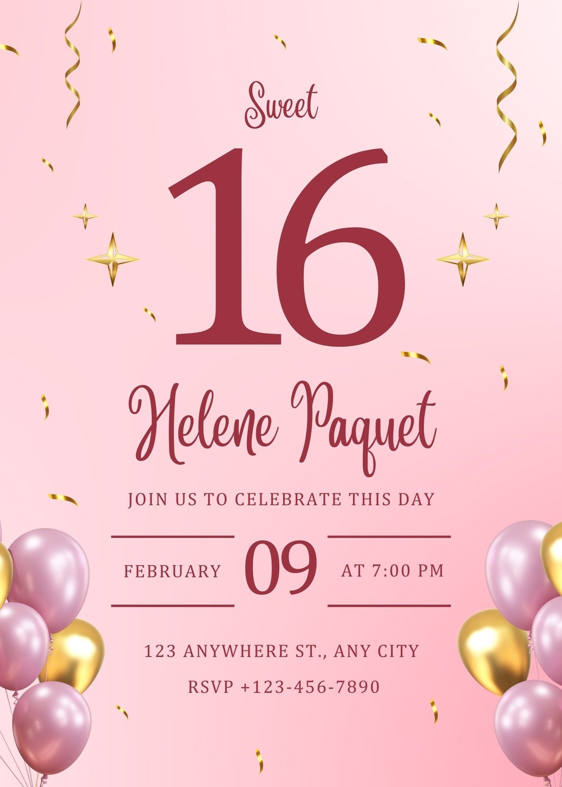 Free And Customizable Sweet 16 Templates Canva