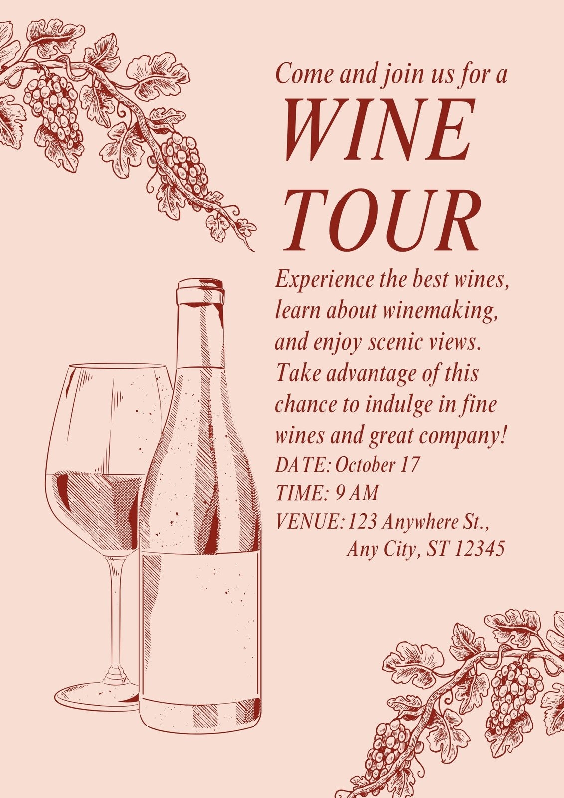 Free And Customizable Wine Tasting Templates Canva