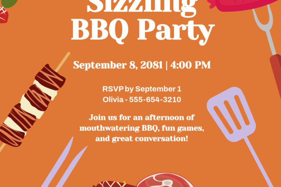 Free Bbq Party Invitation Flyer Template To Edit Online