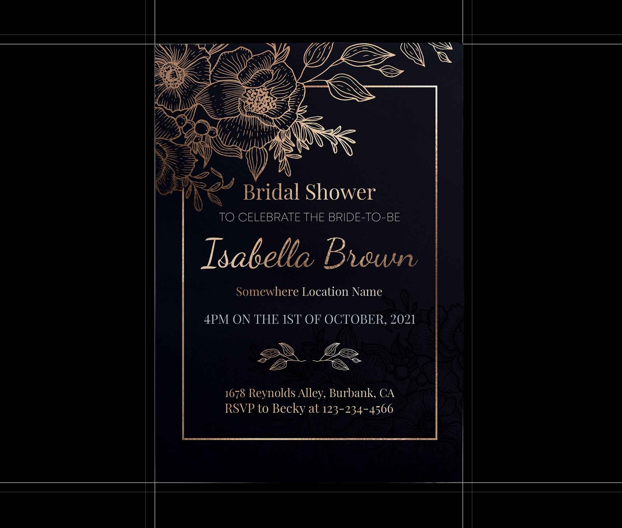 Free Bridal Shower Invitation Template PSD 