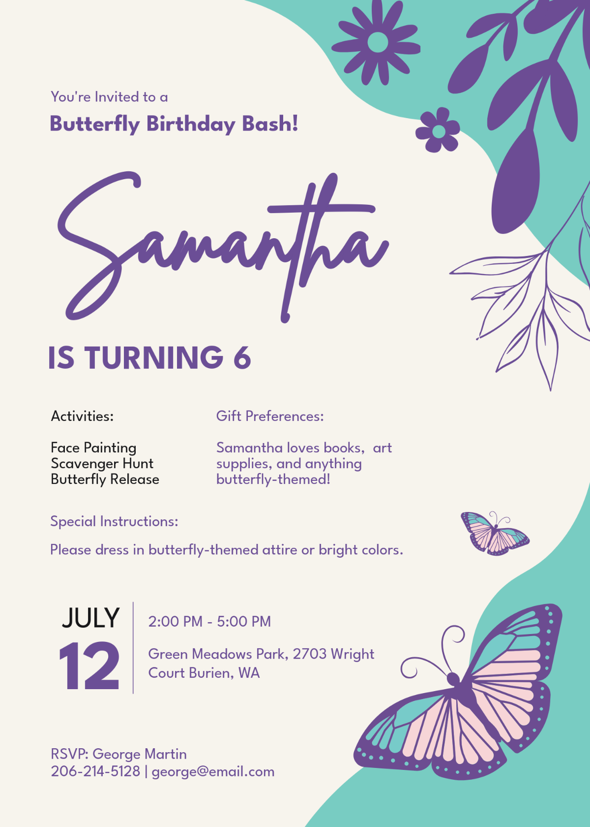 Free Butterfly Invitation Templates Editable And Printable