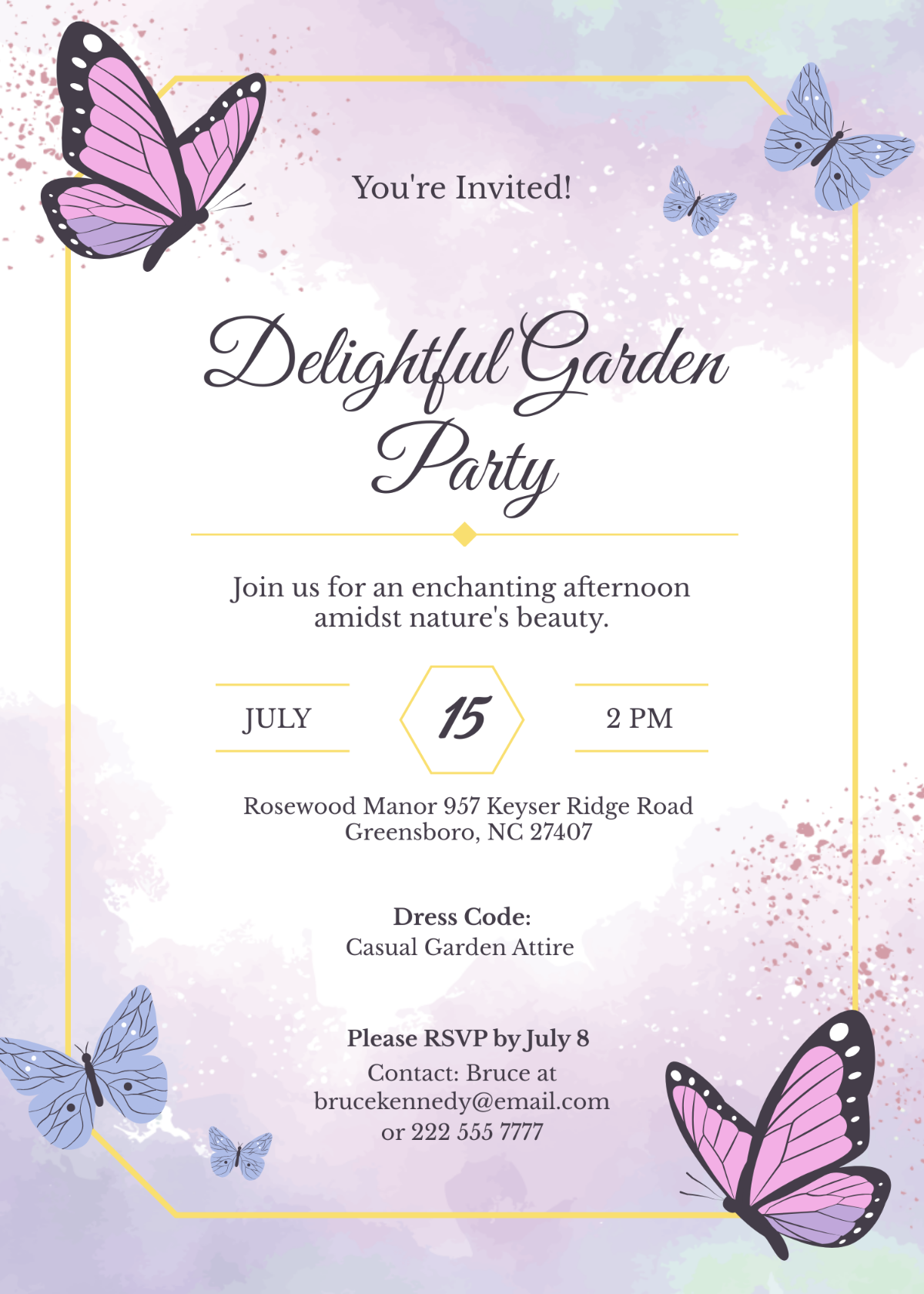 Free Butterfly Invitation Templates Editable And Printable