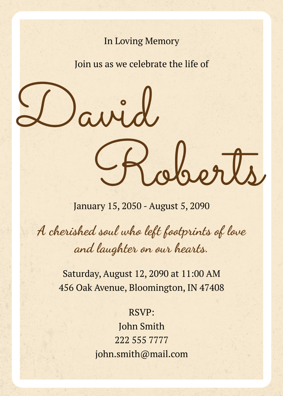 Free Celebration Of Life Invitation Templates Editable And Printable