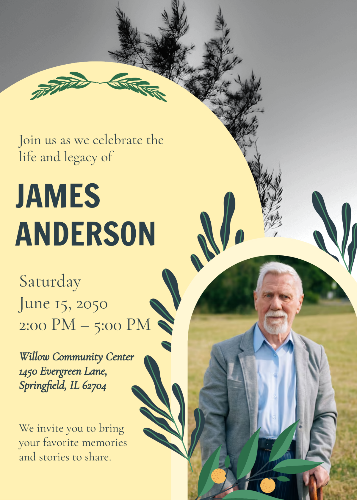 Free Celebration Of Life Invitation Templates Editable And Printable