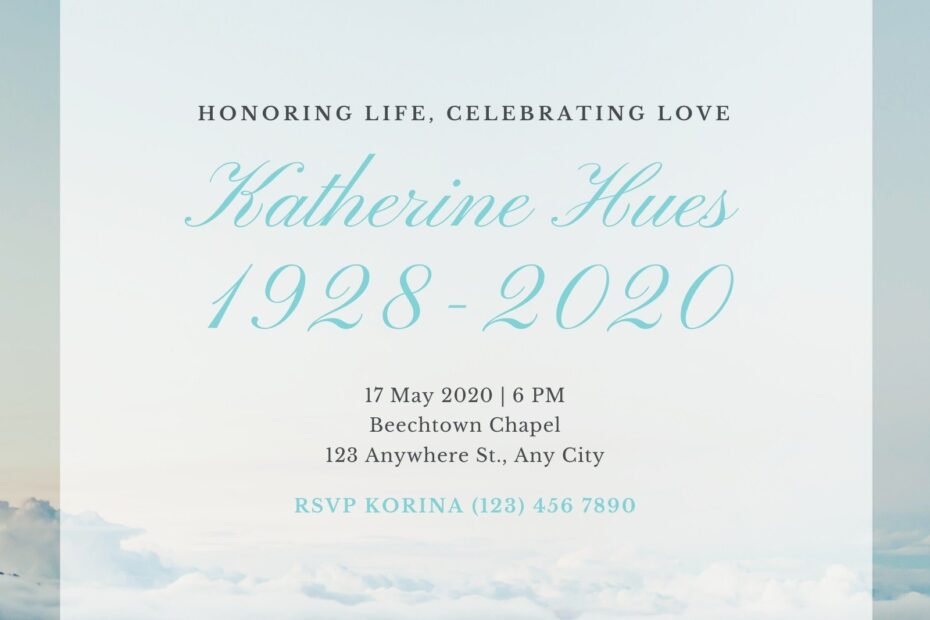 Free Celebration Of Life Invitation Templates To Edit And Print Canva