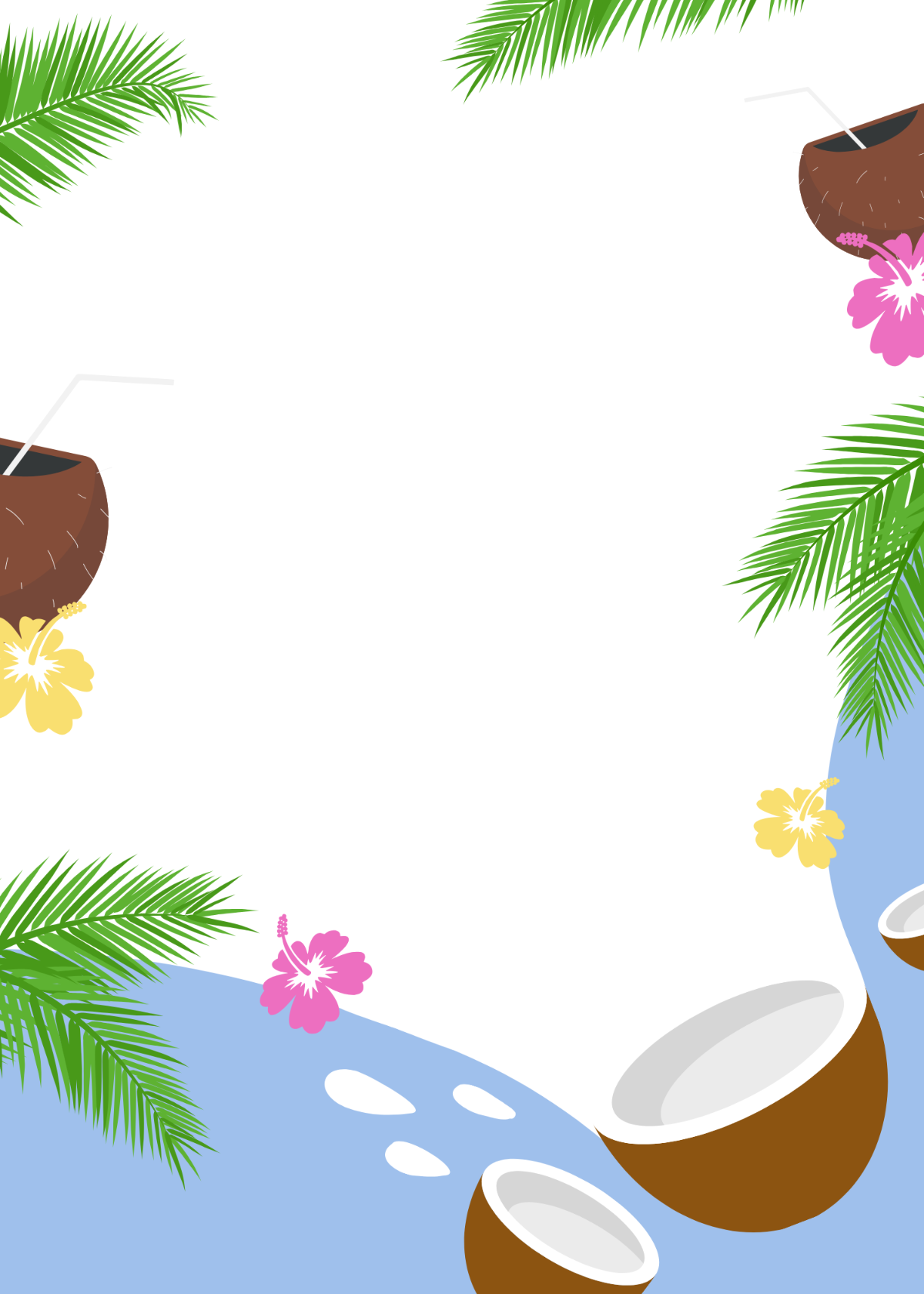 Free Coconut Background Luau Invitation Template To Edit Online