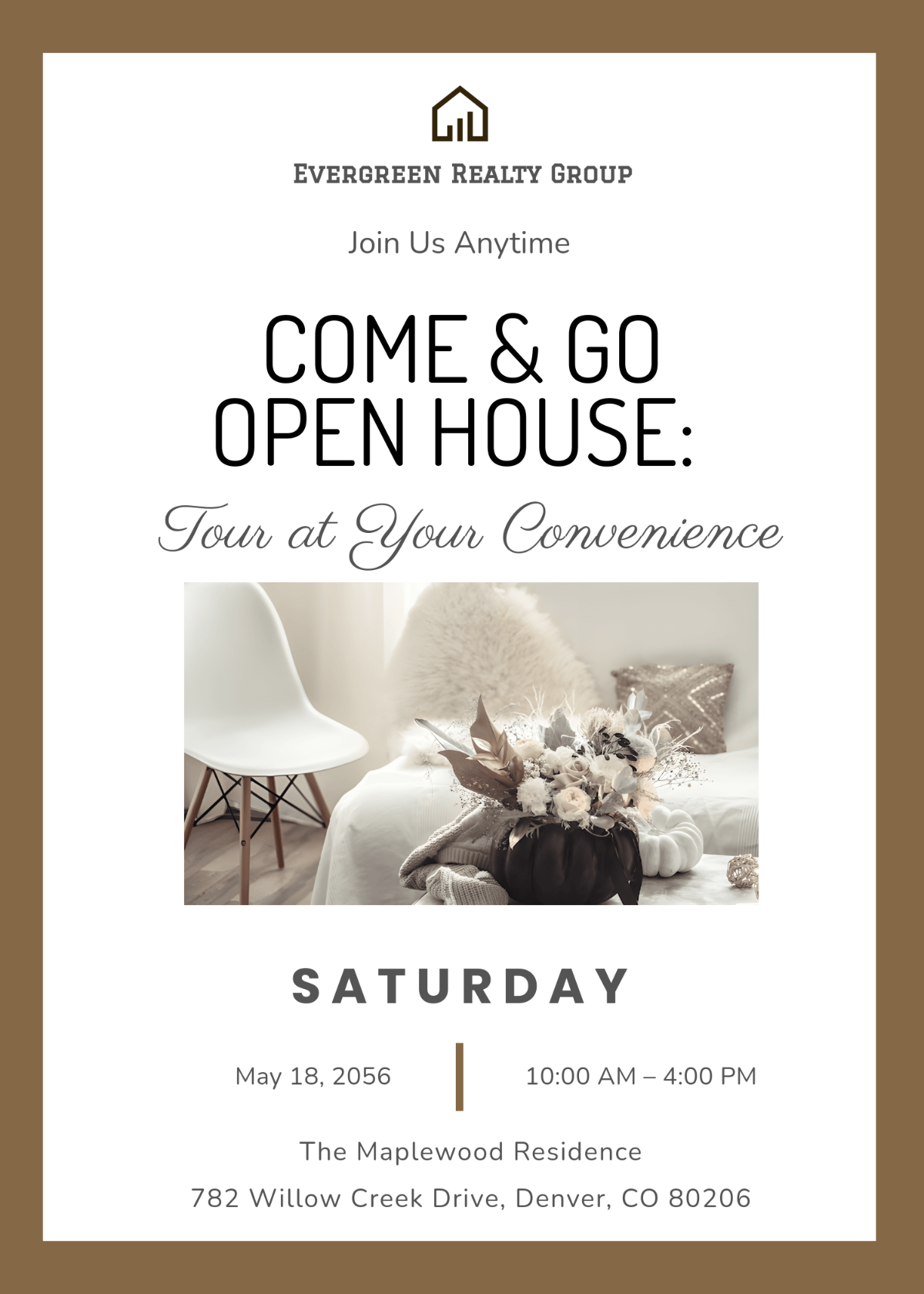 Free Come And Go Open House Invitation Template To Edit Online