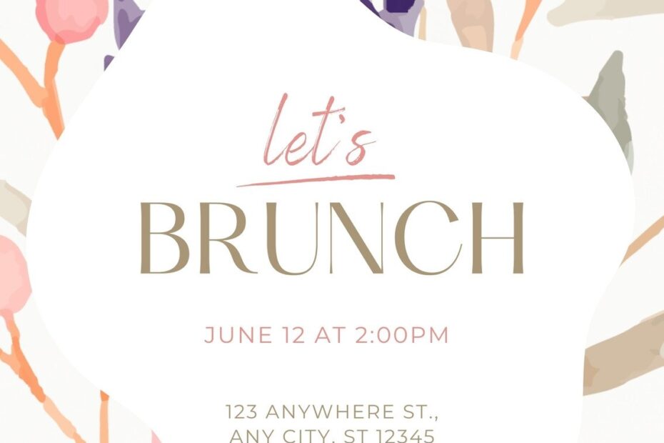 Free Custom Printable Brunch Invitation Templates Canva